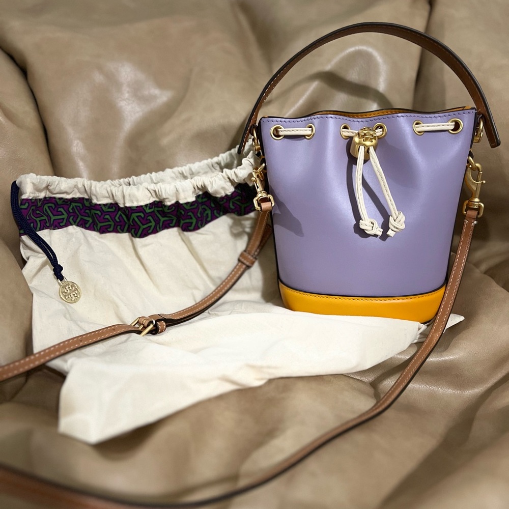 LIKE NEW Tory Burch Mini Colorblock Bucket Bag